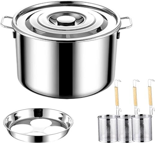 UNbit Pentole for Pasta Pentola for Pasta, Pentola for Pasta Con Scolapasta, Pentola for Tagliatelle Di Verdure In Acciaio Inossidabile, Set Di Pentole for Zuppa Commerciale A 2/3/4 Fori Con Coperchio