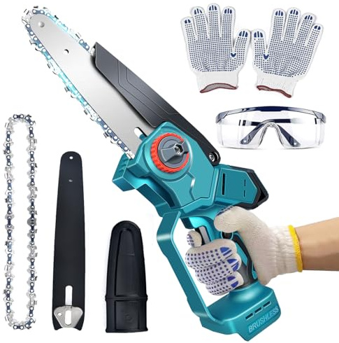 Bürstenlose 8+6 Zoll Kettensäge für Makita 18V LXT (Kein Akku), Kabellose Mini Einhand Ersatz Kettensägen für Makita Battery, Elektro Chainsaw Chain Saw für Holzschneiden/Baumbeschneiden/Gartenscheren