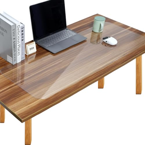YUNSHANGHE Skrivbordsunderlägg Transparent, 60x40cm Skrivbordsunderlägg Genomskinligt, Vattentätt Halkfritt Runda Kanter Skrivunderlag, för Kontor Hem och Skola