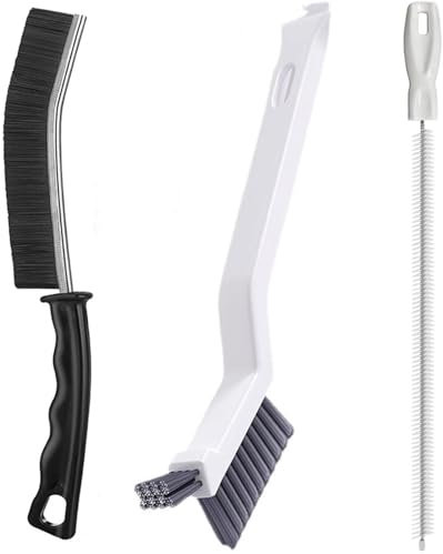 Xemnys Desbloqueador de fregadero, cepillo de limpieza de grietas, cepillo de lechada, herramienta de desbloqueo de drenaje flexible, removedor de pelo para cocina, baño, ducha, fregadero, suelo de