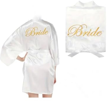 Generisk kimono brud vit | Bridesmaid-rosa | kort rock | möhippa outfit | spa | bastu badrock | möhipporettfest | wellness | bastuklänning