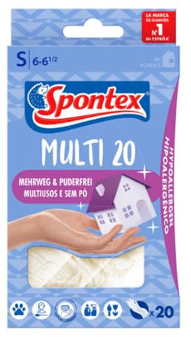 Guanti in vinile Multi20, taglia S, 6-6½, 20 pezzi B1SB. Confezione da 6.