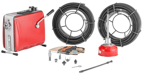 VEVOR Macchina Sturatubi Elettrica per Scarico di Tubi, 500 W, 1400 giri/min, con Cavo a Molla in Acciaio, Pulitrice per Tubi di Scarico con 6 Taglierine Diametro 50-110 mm, Docce, Bagno, Cucina