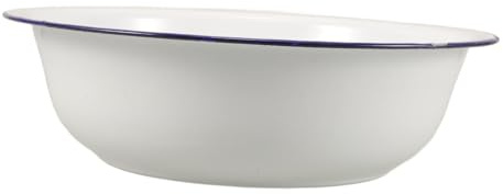 SAFIGLE Bassine Vintage en Émail Blanc pour Bain de Pied, Seau pour Tremper Pieds Nettoyage Facile et Usage Polyvalent, Maison Salle de Bain
