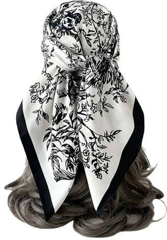 Traziewell Satin Silk Hair Wrap for Sleeping Head Scarfs for Women Men Square Scarves