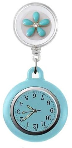 YUGSHNKFC Reloj retráctil de Enfermera con Solapa Colgante, Funda de Silicona y manecillas Que Brillan en la Oscuridad para turnos de Noche Reloj retráctil de Enfermera