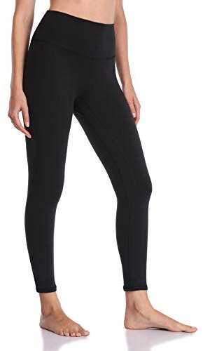 YUNOGA Women's High Waisted Workout Leggings 25 Inseam Ultra Soft Tummy Control Yoga Pants (XS, Black)