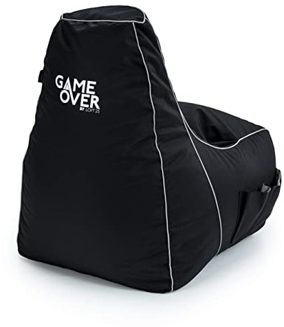 Game Over Video Spiele Sitzsack | Indoor Wohnzimmer | Seitentaschen für Controller | Headset Halter | Ergonomisches Design für die Gewidmet Gamer (Purifying Codes)