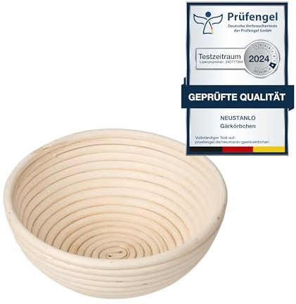 Neustanlo Cesta de fermentación de tubo de peddi (redondo, 18 cm, 0,5 kg)