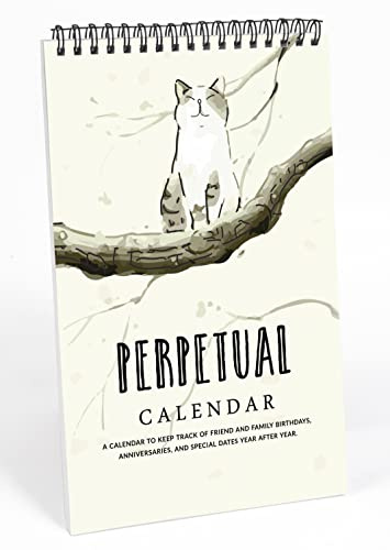 Inkdotpot Cat Perpetual Calendar, Important Dates to Remember- 6x9 Monthly and Daily Wall Hanging Journal for Special Days- Birthdays- Anniversaries Book Birthday Gift Planner Organizer
