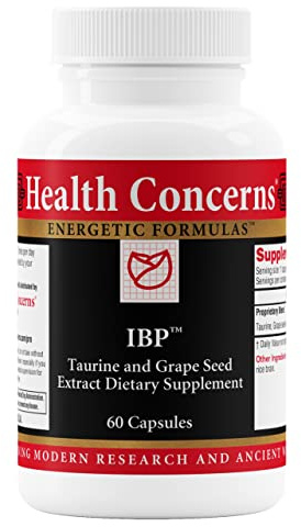 Health Concerns IBP – Heart Health Supplement with Taurine & Grape Seed Extract – Blood Pressure Support – Antioxidant Cardiovascular Circulation Formula – Cholesterol Metabolism – 60 Capsules