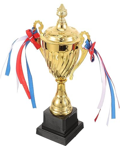 Operitacx Gold Trophy Rewards Cup Metal Trophies Prize Winner Awards 29cm per Le competizioni Sportive Match Competitive Christmas Birthday Party Bomboniere 13x8x29 cm