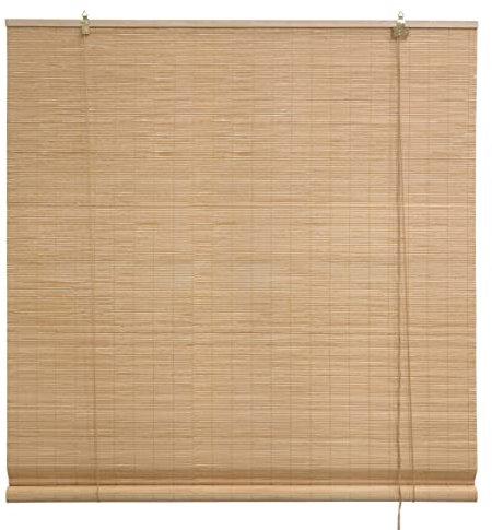 HERSIG - Estor Enrollable de Bambú Natural 120 x 200 cm - Persiana Enrollable Interior y Exterior - Estilo Natural para Ventanas - Privacidad, Resistencia y Fácil Instalación - Natural