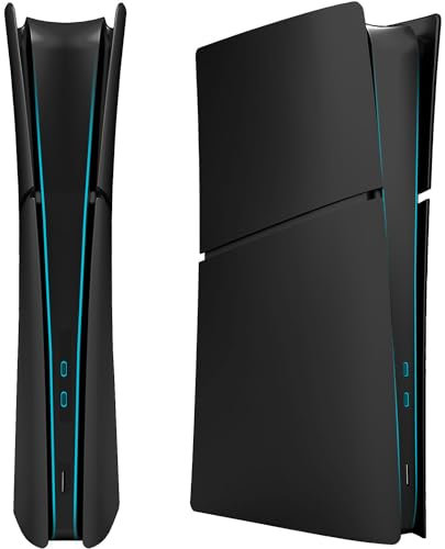 ElitePlay Black PS5 Digital Slim Faceplate Cover Replacement Plates Shell for Playstation 5 Slim Model Digital Edition