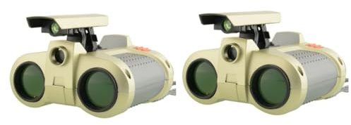 OSALADI 2 Piezas Juego de niños Juguetes binoculares telescopio de Juguete para niños Juguetes niño prismáticos telescopio para niños binoculares para niños Alta definición con Luces