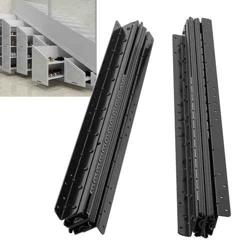 2 rieles para cajones, rieles de suelo, rieles para cargas pesadas, guías de armario de zapatos, 3 rieles plegables (800-1500 mm)