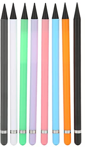 Beufee Lápices De Carbón, 8 Piezas De Lápiz De Plástico De Carbono, Lápices Eternos Sin Afilar, Lápiz De Caligrafía para Dibujo De Estudiantes, Rotulador para Niños