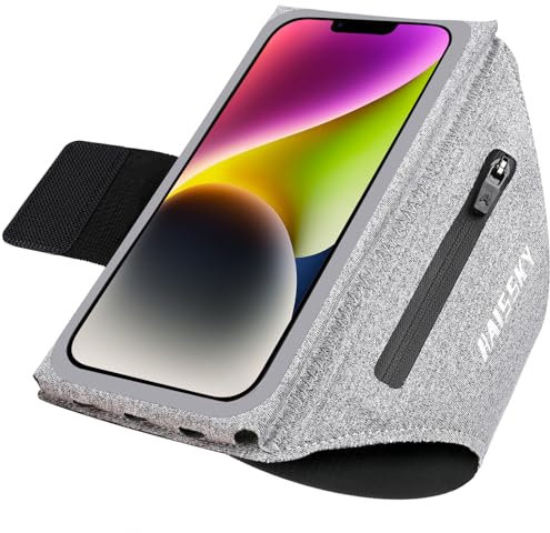 Razobws Brazalete Movil Running con Bolsa de Auriculares, Porta Movil Running Brazalete Deportivo para Correr para iPhone 16 Pro 15 14 13 12 Pro MAX Galaxy S25-S20 (hasta 6,9)