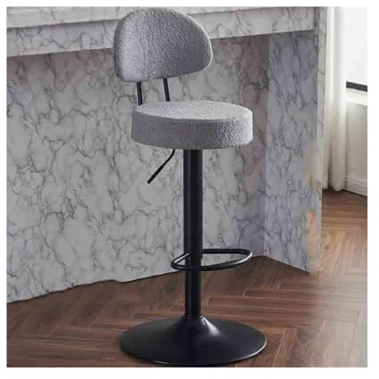 LJHFG63KUYT Modern barnstol, snurrpall, barstol fram, kommersiell rund pall, snurrstol, fashionabel hushållsstolpall, lyftkassör för köket Island (Grigio)