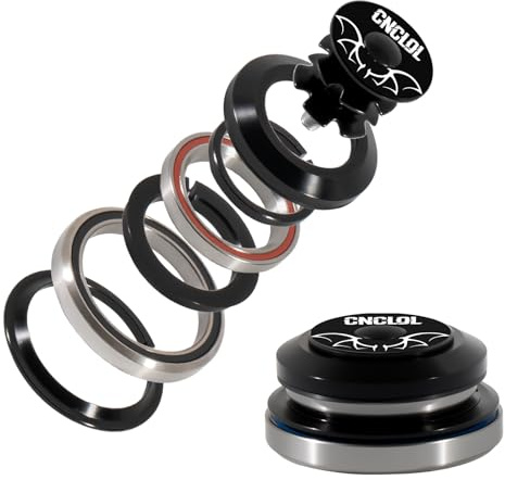 CNCLOL Dirección de Bicicleta 1 1/8, Juego de Dirección 34mm/44mm/41.8-52mm/44-55mm/44-56mm, Rodamiento Dirección MTB/BMX, Semi Integrada, con Rodamientos Sellados.