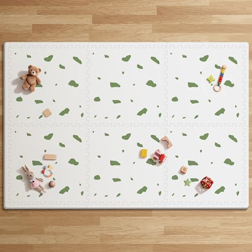 Baby Play Mat for Floor - 72x48 Tummy Time Mat, 6-Piece Interlocking Foam Tiles, Puzzle Foam Play Mat for Infants and Toddlers, Safe & Non-Toxic EVA Foam Playmat for Babies 6-12 Months
