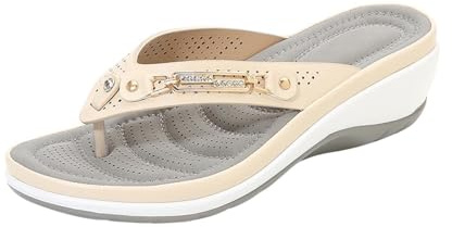 Sandalias de cuña para mujer, plataforma, zapatos de playa para mujer, talla 35-43 Eu Flip Flop, separador de dedos con agujeros, remaches, zapatos casuales, puntera abierta, sandalias de cuña