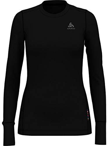 Odlo Damen Funktionsunterwäsche Langarm Shirt 100% MERINO 200 GRAMM, black - black, S