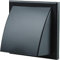 Vents 6 inch Black Plastic Cowled Air Vent Wall Grill with 150 mm Rear Spigot Ducting Gravity Flap Grille Cover for Hooded Cooker Hood Outlet Kitchen Bathroom Shed Extractor Fan Ventilation