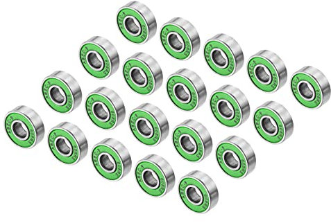 PATIKIL Skateboard Cuscinetti, 20pz 608RS Profonda Scanalatura Sfera Cuscinetti per Roller Inline Pattini Longboard Scooter, Verdi