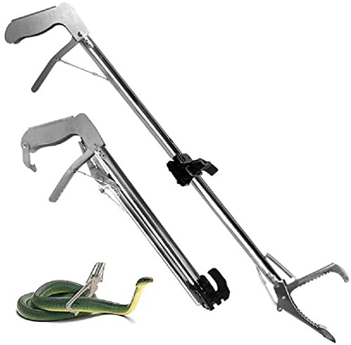 WUURAA Pince serpent professionnelle 71,1 cm, 101,6 cm, 119,4 cm, robuste attrape-serpent, pince en métal, pince à mâchoire large, outil de manipulation pliable, pince serpent, pince à serpent, pince