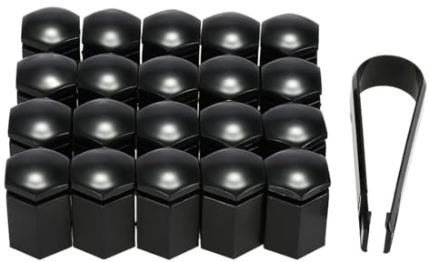 Hjulmutter bilstyling 17 x 30 mm svart 20 st/set fordon bil hjul mutter bult skydd lock för bilar hjulmutterlock (färg: svart)