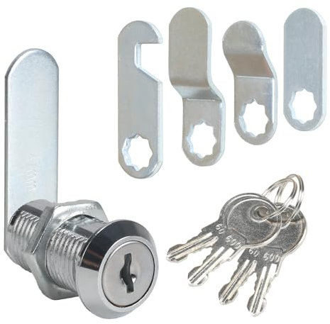 Luabue Serrure de Boîte aux Lettres 25mm à Levier avec 4 Clés et 5 Plaques Différentes pour Batteuse à Came