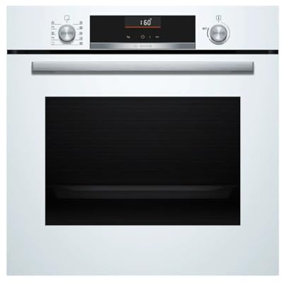 Bosch - Horno Multifunción, Serie 6, 60 cm. de ancho, Asistente de limpieza, Recetas pre-programadas, Blanco, HBG536EW3