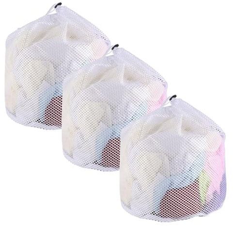 Mesh Laundry Bags for Washing Machine, 3 Pack, 30cm x 40cm, Durable Net Laundry Bags with Drawstring for Delicates, Socks, Baby Clothes, Reusable Washing Nets for Laundry