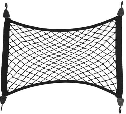 Red de almacenamiento de coche de 65 x 55 cm, extensible hasta 110 x 80 cm, con 4 ganchos sólidos, maletero para perro, equipaje, camping, coche, accesorio de seguridad, red de almacenamiento de coche