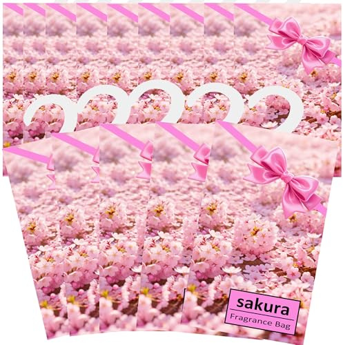 14PCS Saquitos Armario Ropa Ambientador Lavanda, Ambientador Armario Ropa Limpia, Hogar Perfumador Ropa, Bolsa Guardarropa, Bolsita Refrescador para Coche, Zapatero, Estanterías (Sakura)