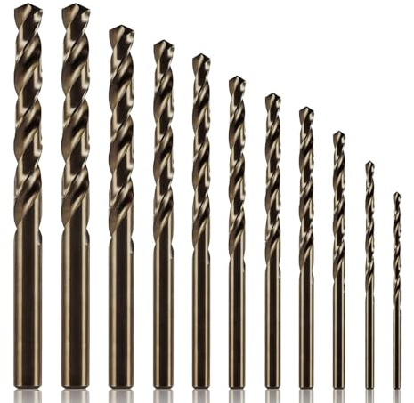 Runihorn Metallbohrer Set HSS-E Cobalt Pro 11-teilig, Bohrer Set 1-6mm, 0,5mm Schritte, HSS Bohrer, Cobalt Bohrer Set, für Edelstahl, Stahl, Eisen usw
