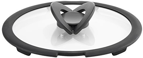 Lagostina Ingenio Induction Coperchio in Vetro e Silicone, 20 cm, Nero e Trasparente