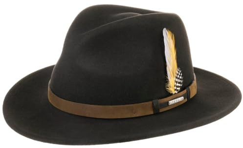 Stetson VitaFelt Sardis Sombrero Fieltro Traveller Plegable maleable Banda de Piel Hecho en EE UU Unisex Todo el ano
