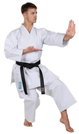 Itaki Karategi Performance Kata, 100% bomull, Gr. 370/380kvm, Vit uniform för Karate, Aikido, Ju Jitsu (4 (höjd 170 cm)