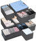 NINGESHOP 10 Pezzi Organizer Armadio Scatola Non Tessuto, Pieghevole, Divisori per Cassetti per Biancheria Intima, t-Shirt, Calzini, Cravatte (Grigio)