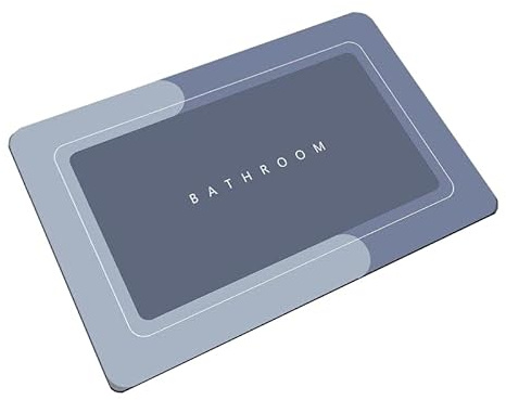 Super Absorbent 40cm x 60cm Fast Drying Floor Mat, Washable Bath Mats for Bathroom, Anti Mould Small Bathroom Accessories, Bath Rug for Tub & Bath Room Carpet (Grey)