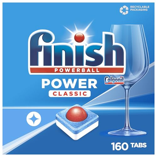 Finish Power Classic Spülmaschinentabs, phosphatfrei – Geschirrspültabs für die Basis-Reinigung des Geschirrs – 160 Tabs (2 x 80 Stück)