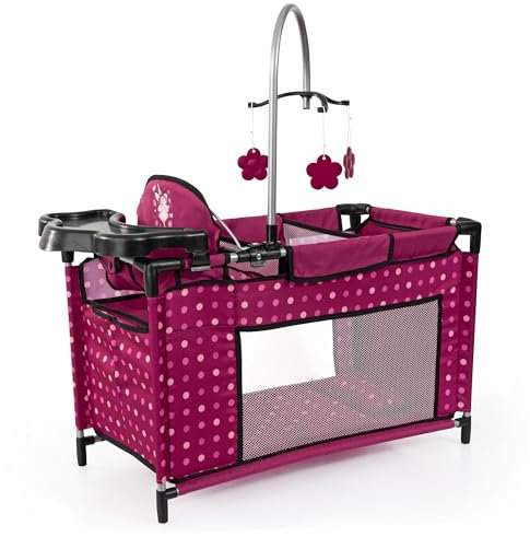 Bayer Design 62667AA Puppenbett mit Schrank, Sitz, Mobile, Ablage, Bettdecke, Kissen, Puppenzubehör