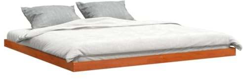 vidaXL Bed Frame, Bed Base for Bedroom, Mattress Foundation for Double Bed, Bedstead, Modern Style, Wax Brown 180x200 cm Super King Solid Wood Pine