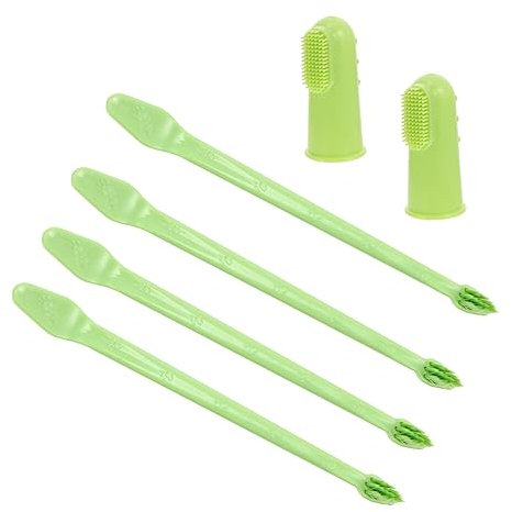 CORHAD Haustierpflegewerkzeug - Pp-bürstenset - Doppelseitige Haustierzahnbürste - Für Katzen Und Haustiere - Mundreinigungsset