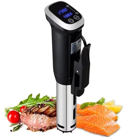 Machine sous vide 1200 W, circulation d'immersion pour cuiseur sous vide avec température précise et fonction d'étalonnage, immersion thermique, chauffage rapide avec minuterie, cadeau cuisiniers