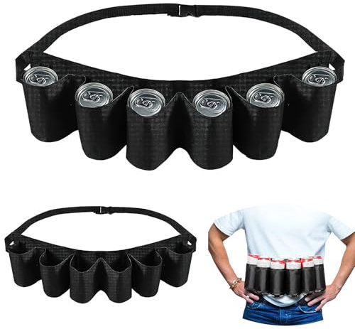 2 Stück Biergürtel Bierhalter, Bierhalter für Gürte, SilverChry Bierhalter Leder für Gürtel, Bierhalter Gürtel, Gürtel Bierhalter Schnalle für Vatertag Geburtstag Oktoberfest (Schwarz)