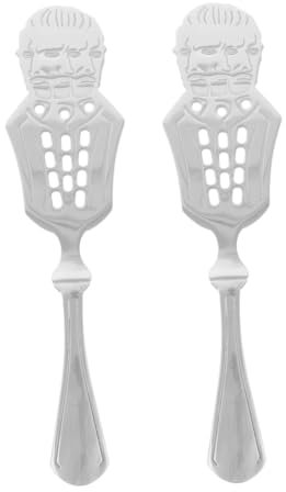 BESTOYARD 2piezas Cuchara De Ajenjo De Acero Inoxidable Diseño De Rejilla Para Filtrar Hielo De Utensilios Elegantes Para Preparar Ajenjo Casa Bar