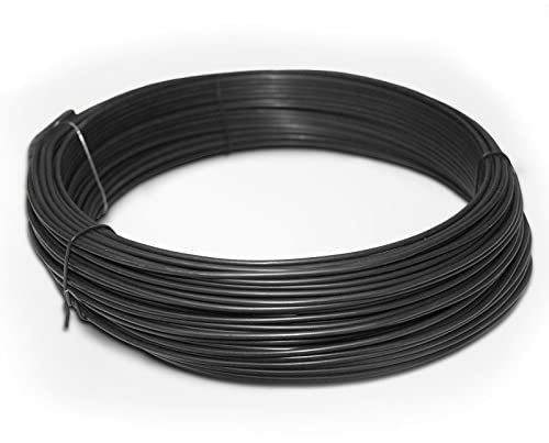 KARAT Fil de Tension en Métal plastifié Noir Ø3,1mm en Rouleau 80m, Fil métal Enduit PVC, Fil Tension pour clôture, Jardin, Bricolage, vignoble, tuteur des Plantes